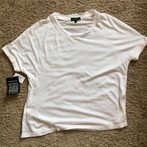The Range White Ribbed Tee NWT